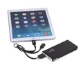 Tragbare Batterie, schwarz, mit LED-Lampe und Ladekabel, 5000 mAh, TROIKA