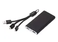 Tragbare Batterie, schwarz, mit LED-Lampe und Ladekabel, 5000 mAh, TROIKA