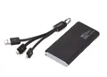 Tragbare Batterie, schwarz, mit LED-Lampe und Ladekabel, 5000 mAh, TROIKA