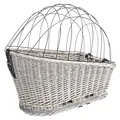 Transportkorb aus Weide für Fahrradheckträger - grau 35x49x55 cm (max. 8 kg)