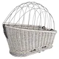 Transportkorb aus Weide für Fahrradheckträger - grau 35x49x55 cm (max. 8 kg)
