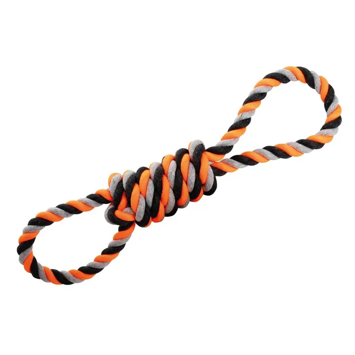Hauptproduktbild Přetahovadlo HipHop bavlněná osmice, šedá, tm.šedá, oranžová 30cm, 130g