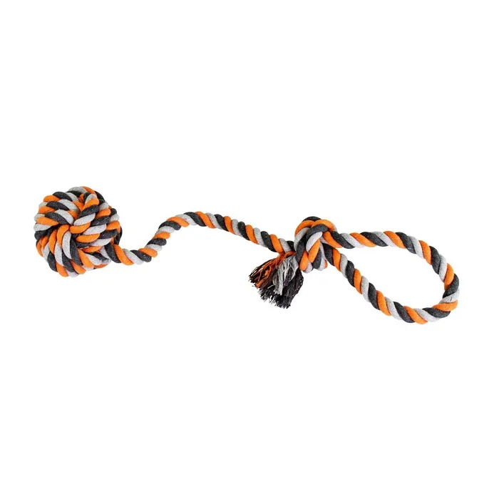Hauptproduktbild Přetahovadlo HipHop bavlněný míč, šedá, tm.šedá, oranžová 38cm, 130g