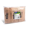 Besteckset (Holz FSC 100%) Messer-Gabel-Kaffeelöffel+Serviette [50 Sets]