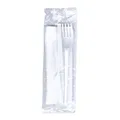 Besteckset (PP) wiederverwendbar Messer-Gabel-Löffel+Serviette weiß [250 Sets]