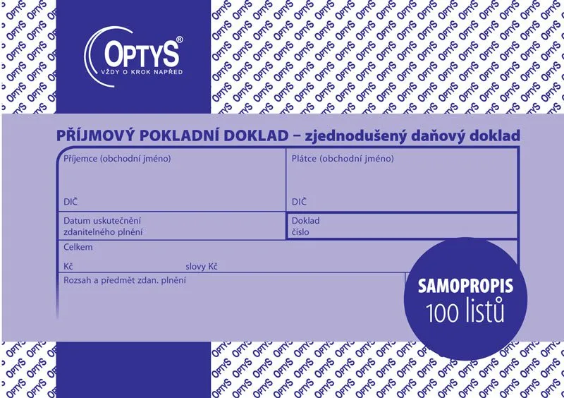 Hauptproduktbild Příjmový doklad A6, zjednodušený, samopropisovací, 100 listů 1304