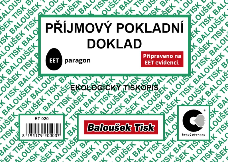 Hauptproduktbild Příjmový pokladní doklad A6 ET020