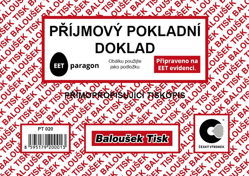 Hauptproduktbild Přijmový pokladní doklad A6 propisující PT020