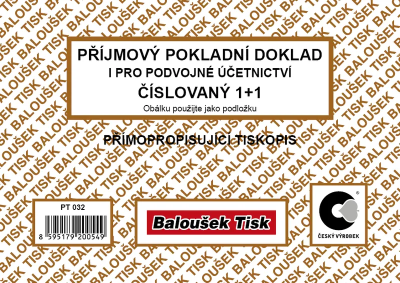 Hauptproduktbild Příjmový pokladní doklad i pro PÚ číslovaný PT032