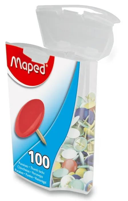 Hauptproduktbild Připínáčky barevné, 100 ks, mix barev