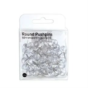 Stecknadeln, transparent, runder Kopf, 50 Stk