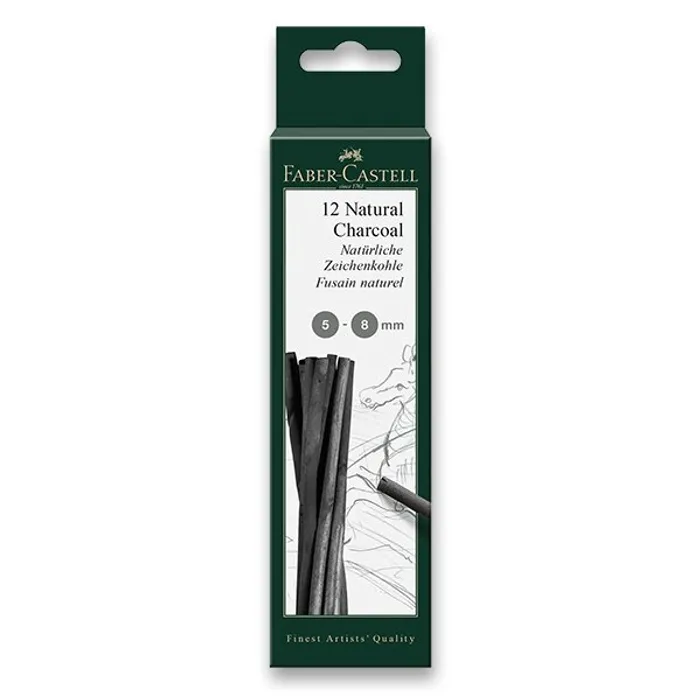 Hauptproduktbild Přírodní uhel Faber-Castell Pitt Monochrome 5-8 mm, 12 kusů