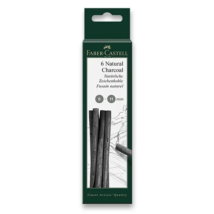 Hauptproduktbild Přírodní uhel Pitt Monochrome 7-12mm BL 6ks Faber Castell (129398)