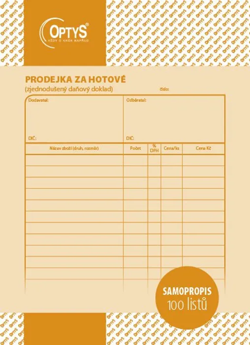 Hauptproduktbild Prodejka za hotové A5, samopropisovací, 100 listů 1088