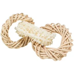 Ineinandergreifende Ringe für Nagetiere, Luffa, Rattan, Maisblatt, 13 cm