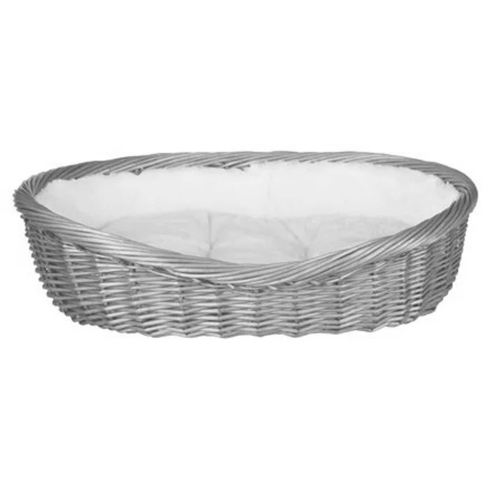 Hauptproduktbild Proutěný koš šedý, s flísovým polštářem 70cm