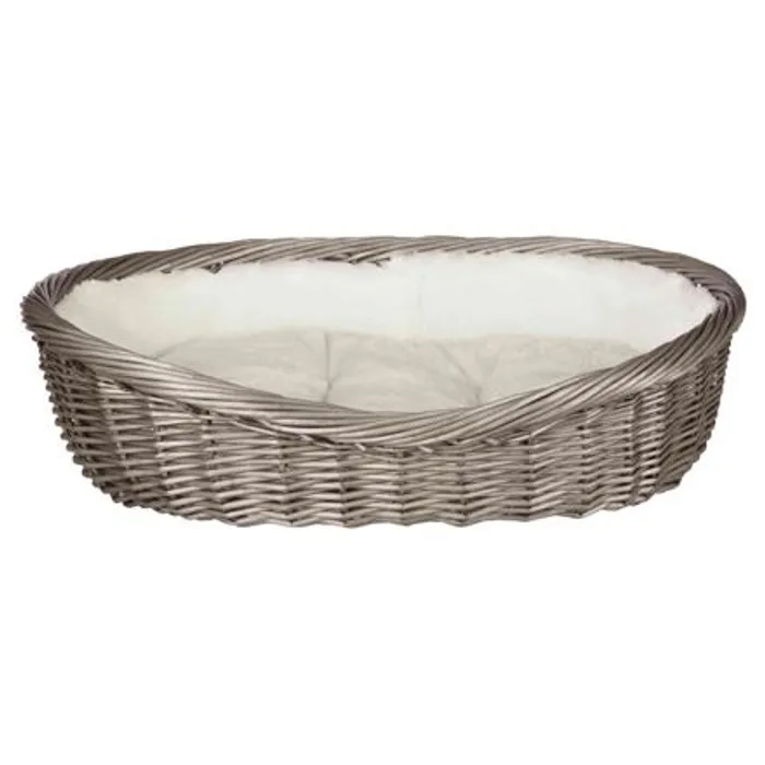 Hauptproduktbild Proutěný koš šedý, s flísovým polštářem 80cm