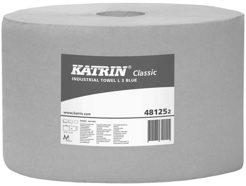 Hauptproduktbild Průmyslová papírová utěrka KATRIN CLASSIC L 3-vrstv. 190m -modrá, laminovaná