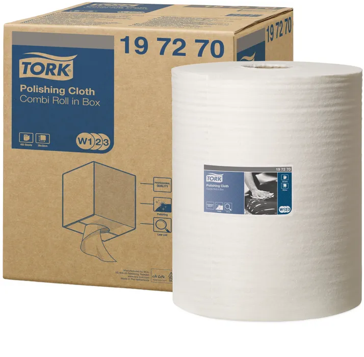 Hauptproduktbild Průmyslová utěrka z netkané textílie Tork 197270 Premium - leštění malá role [1 ks]