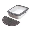 Halbrunde PVC-Matte grau für WC 59 x 35 cm