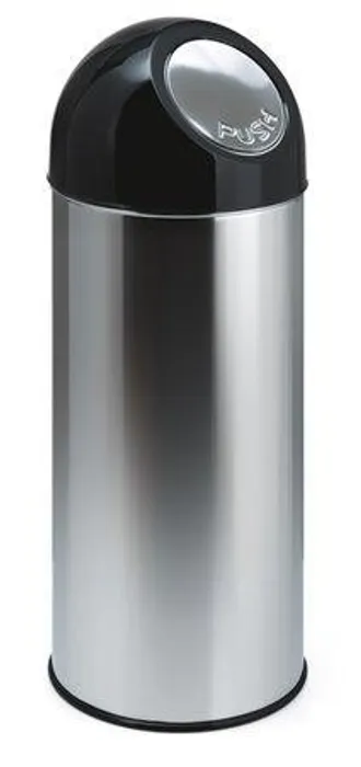 Hauptproduktbild Push top wastebin, 55 l, metal, VEPA BINS, silver/black