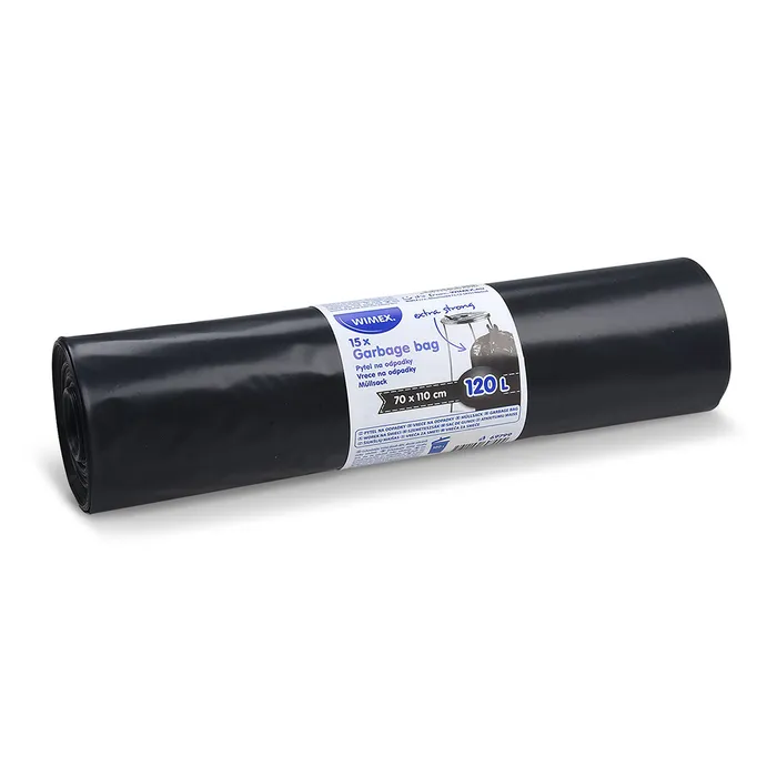 Hauptproduktbild Pytel na odpadky (LDPE) extra-silný černý 70 x 110 cm 120L [15 ks]