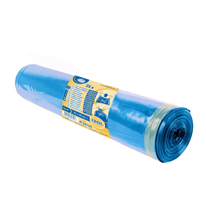 Hauptproduktbild Pytel na odpadky (LDPE) zatahovací modrý 70 x 100 cm 120L [25 ks]