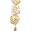 Rattankugeln mit Glocke 3 Stück, hängend, 24 cm