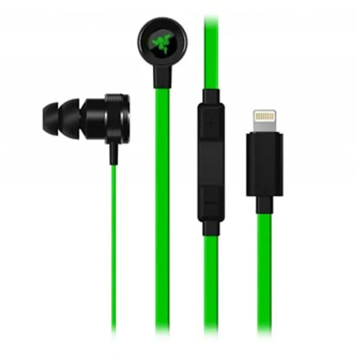 Hauptproduktbild Razer Hammerhead for iOS, sluchátka s mikrofonem, ovládání hlasitosti, černá, lightning