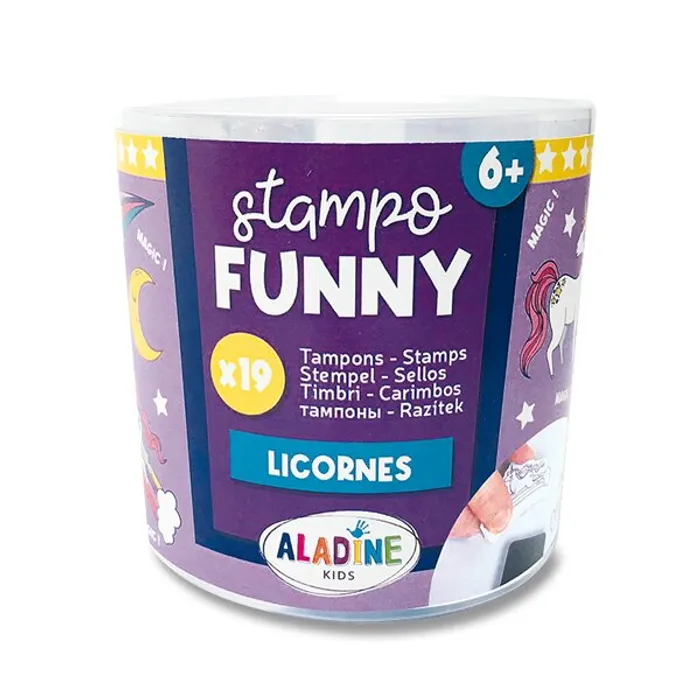Hauptproduktbild Razítka Aladine Stampo Funny Jednorožci, 19 ks