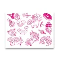 Stempel Aladine Stampo Textile Einhörner, 14 Stk