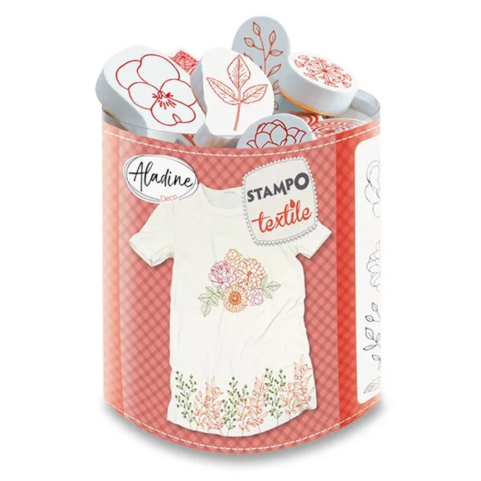 Hauptproduktbild Razítka Aladine Stampo Textile Květiny a věnečky, 19 ks