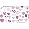 Stampo Scrap Heart Stempel, 35 Stk