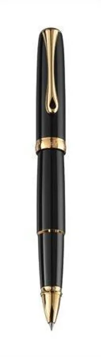 Hauptproduktbild Roller "Excellence", lakované černo-zlaté tělo, 0,5mm, v dárkové krabičce, modré, DIPLOMAT