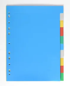 Trennblatt A4, 2x5 Farben PP 120my