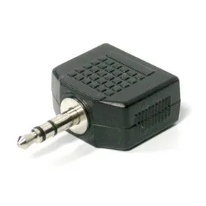 Zwillingsstecker, Audio, Jack (3,5mm) 2x F-Jack (3,5mm) M, 0, Stereo, schwarz