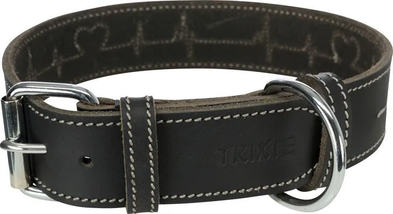 Hauptproduktbild RUSTIC kožený obojek Heartbeat - černá L:47-55cm/40mm