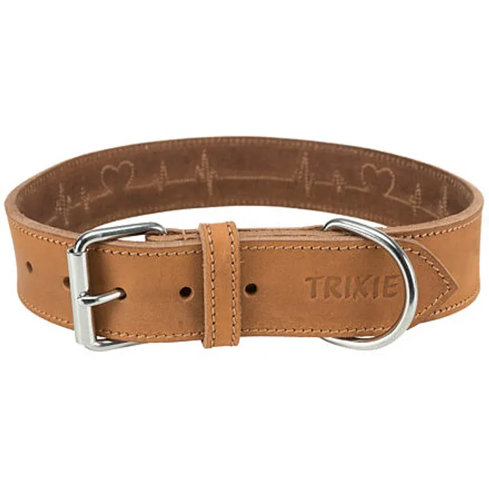 Hauptproduktbild Rustic kožený obojek Heartbeat - hnědá L-XL:55-65cm/40mm