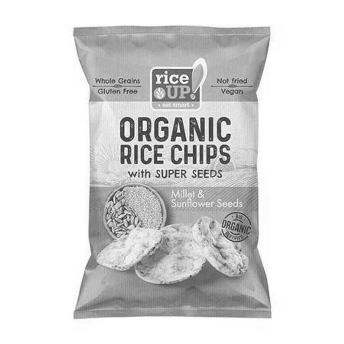 Hauptproduktbild Rýžové chipsy "Bio", jáhly a slunečnicová semínka, 25 g, RICE UP