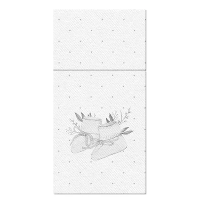 Hauptproduktbild Sáčky na příbory PAW AIRLAID 20x10 cm Boty na svatý křest, 25 ks/bal