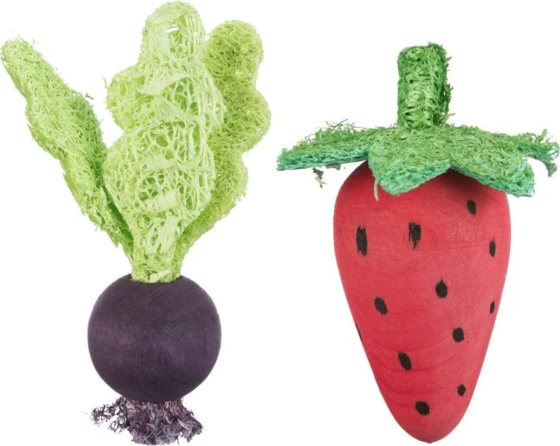 Hauptproduktbild Sada dřevěných hraček - řepa, jahoda, dřevo/lufa, 6/9cm