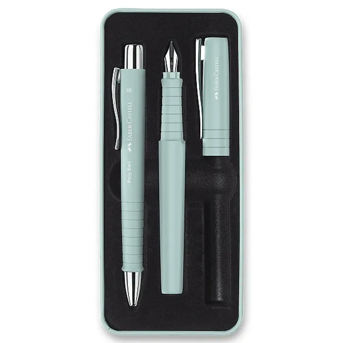 Hauptproduktbild Sada Faber-Castell Poly Ball plnicí pero a kuličkové pero, caribic blue