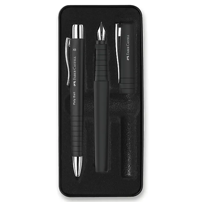 Hauptproduktbild Sada Faber-Castell Poly Ball plnicí pero a kuličkové pero, černá