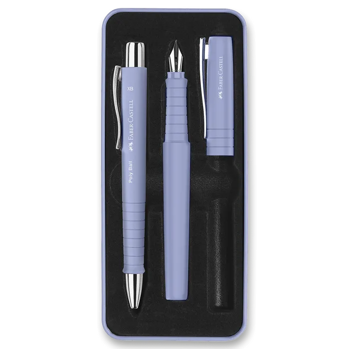 Hauptproduktbild Sada Faber-Castell Poly Ball plnicí pero a kuličkové pero, pale iris