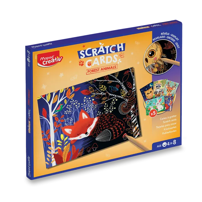 Hauptproduktbild Sada Maped Creativ Vyškrabávací obrázky - Lesní zvířátka