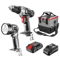 Werkzeugsatz, Akku, 58G016, Bohrschrauber/Taschenlampe/Tasche/Akku/Ladegerät, 18V, 5-teilig