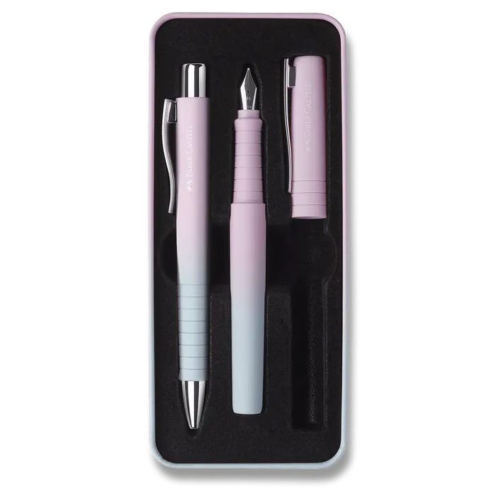 Hauptproduktbild Sada plnicího a kuličkového pera Faber-Castell Poly Ball Flow Blushing Sky