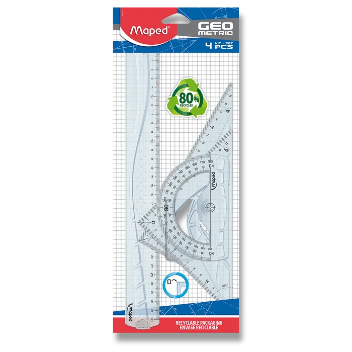 Hauptproduktbild Sada pravítek Maped Geometric Maxi, 4dílná sada, blistr