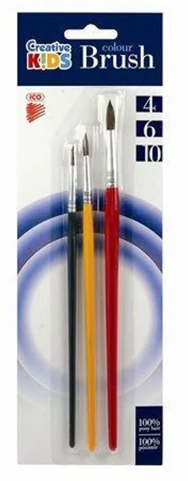 Hauptproduktbild Sada štětců, 3ks, č. 4-6-10, dřevěné, ICO "Creative Kids"