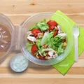 Salatschale (PP) mit Dipfach im Domdeckel klar 1600ml [25 St.]